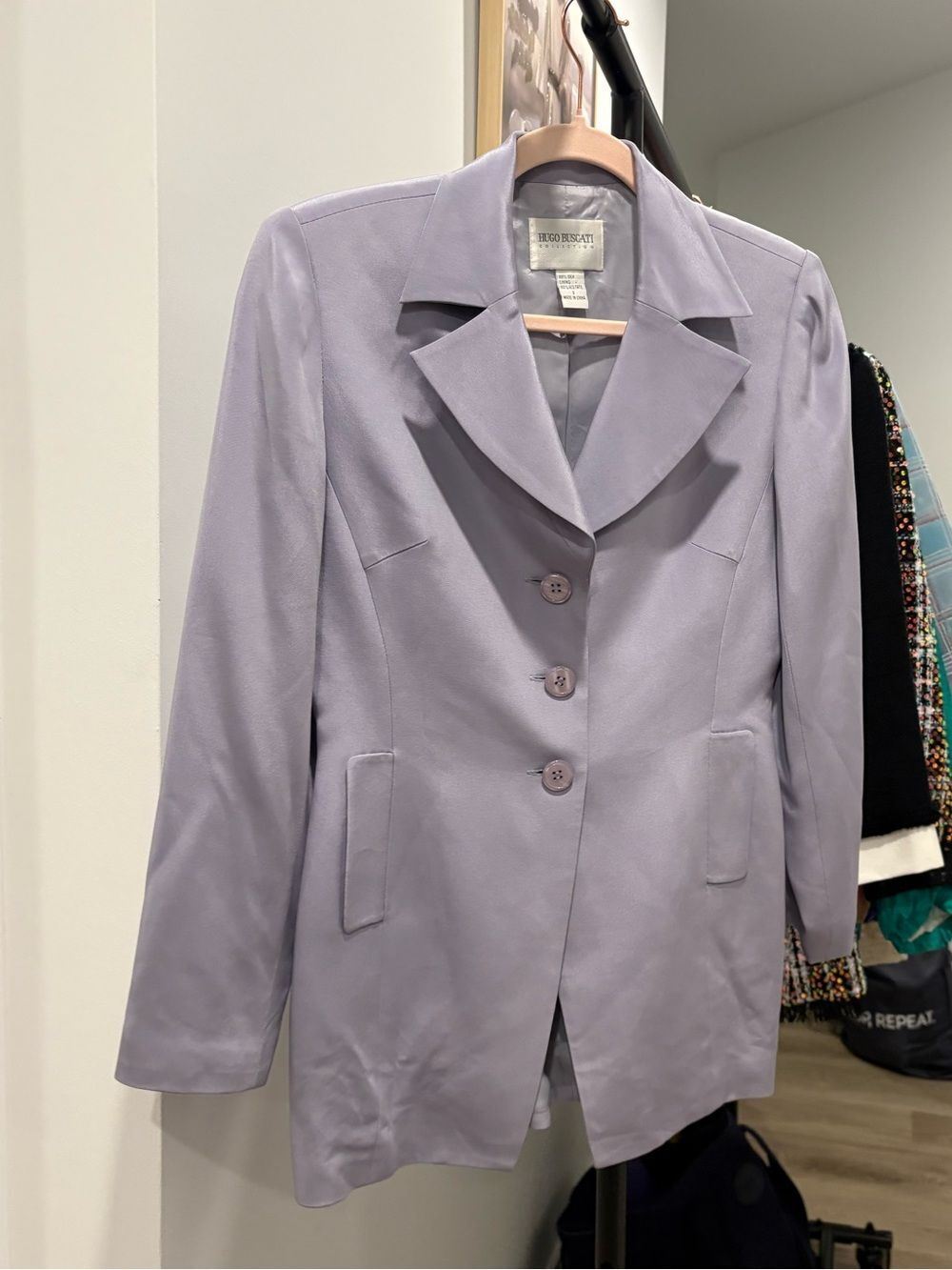 Hugo Buscati Soft Lavender Single-Breasted Blazer